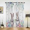Easter Bunny Eggs Spring Flowers Window Curtains for Living Room Bedroom Curtain Modern Kitchen Blinds Drapes Curtains
