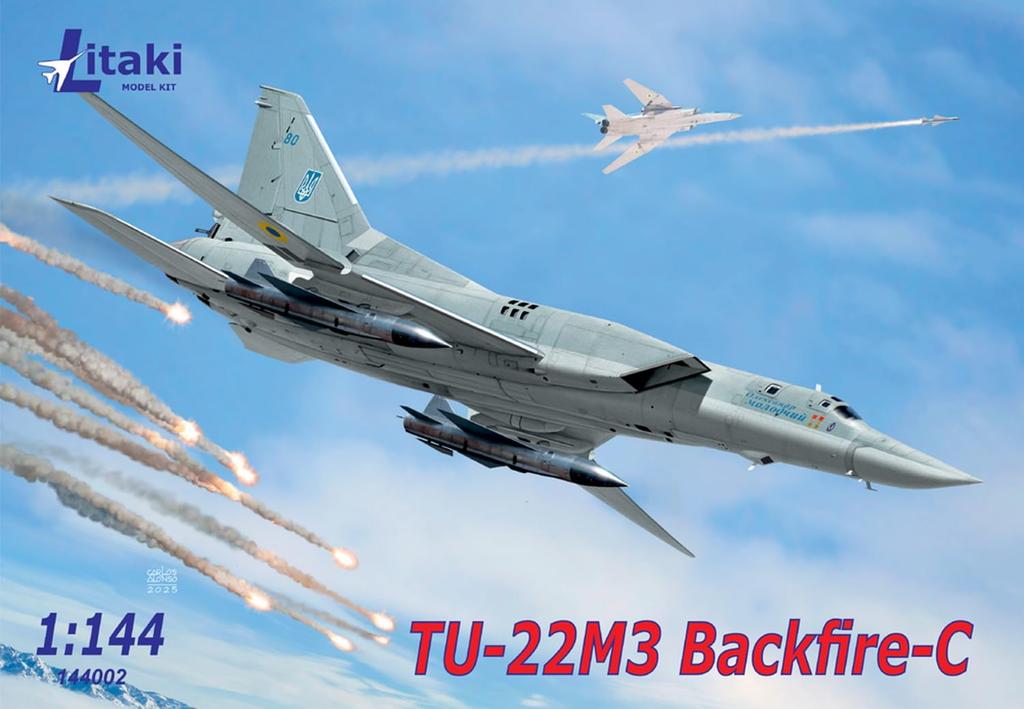 Litarki 1/144 Scale Russian Tupolev Tu-22M3 Backfire-C Swing-Glide Missile Bomber Plastic Model Kit UL14002 (Airplane)