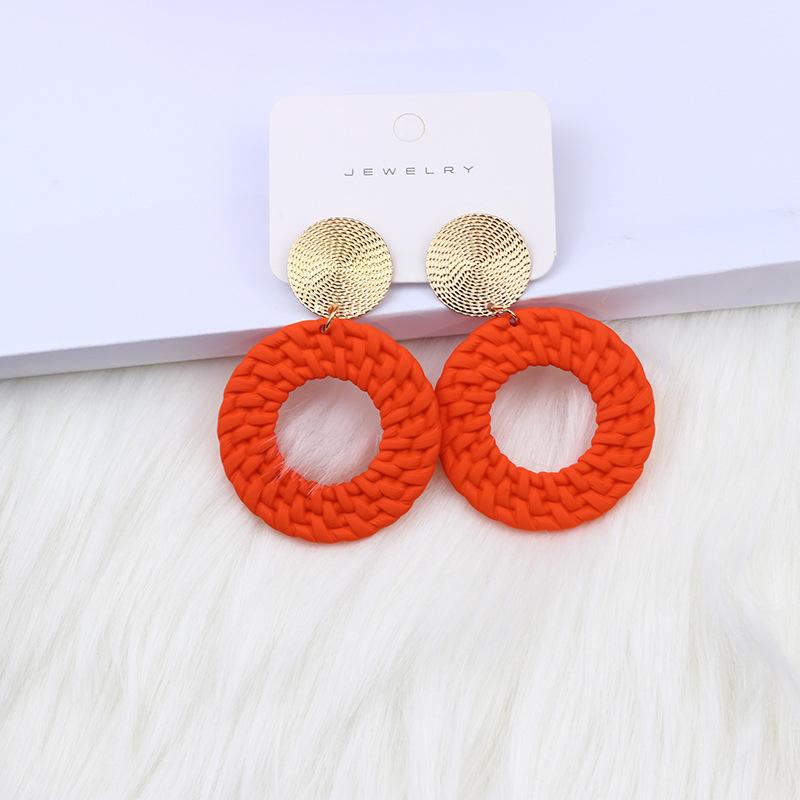Korean Round Candy Color Acrylic Clip Earrings for Women 11 Color Cute Round No Piercing Earrings Circle Jewelry