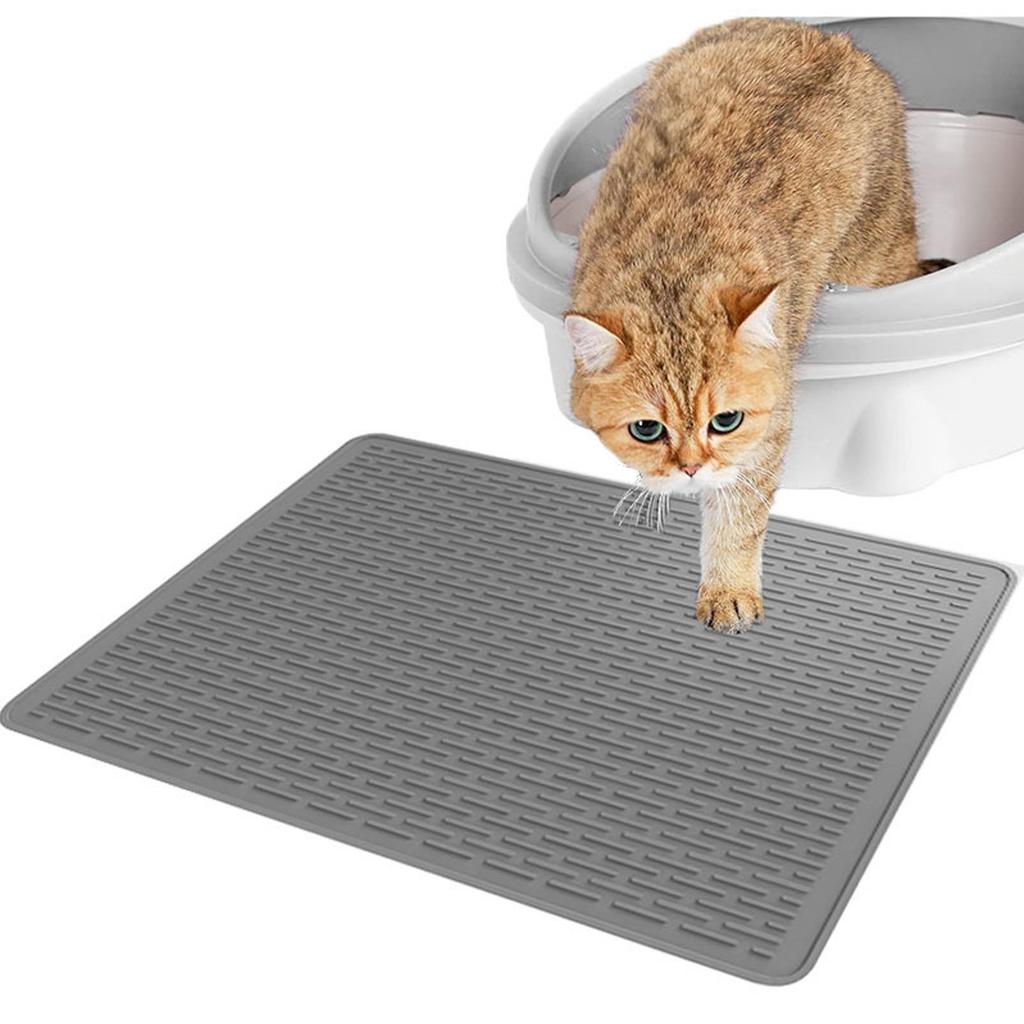 Cat Litter Mat Anti Slip Versatile Silicone Large Kitty Litter Trapping Mat for Indoor Home