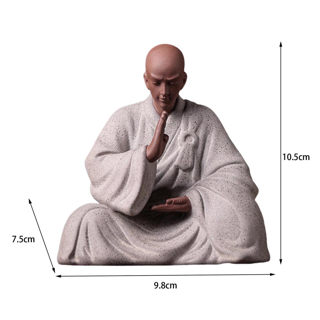 Keramik Mönch Figurinen Statue Handwerk für Haus Garten Bonsai Dekoration