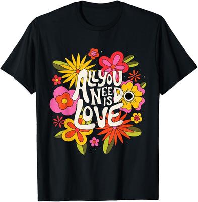 The Beatles - All You Need Is Love Retro Blumen T-Shirt