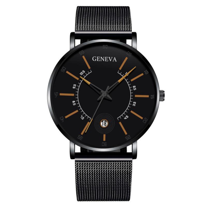 Fashion Business Watch Web Strap Men's Watch Stainless Steel watch Quartz watch New creative calendar watch