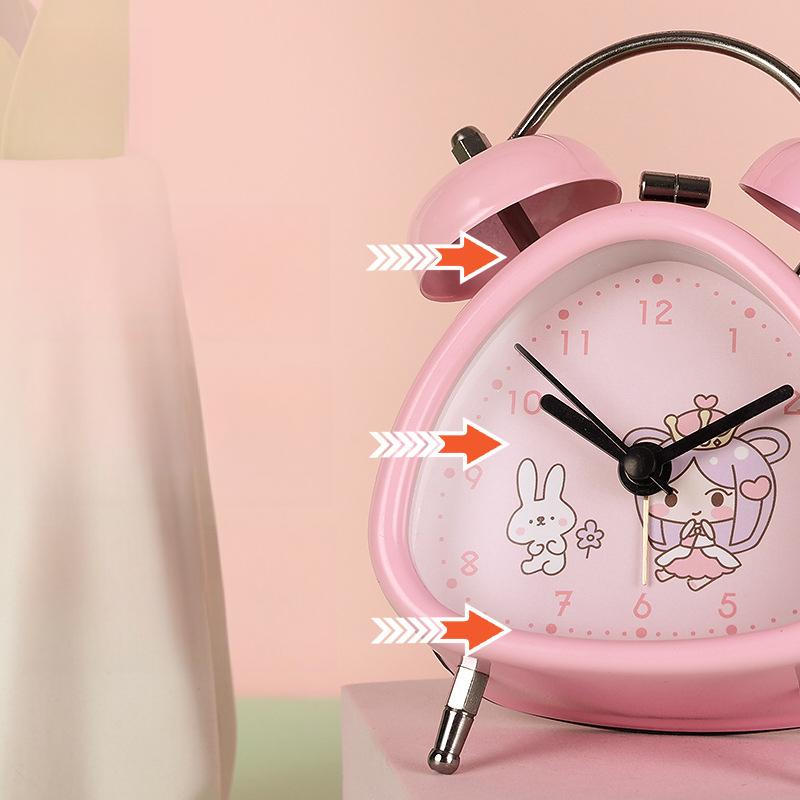 Triangle Gift Creative Metal Alarm Clock Home Children's Cute Ring Alarm Clock
