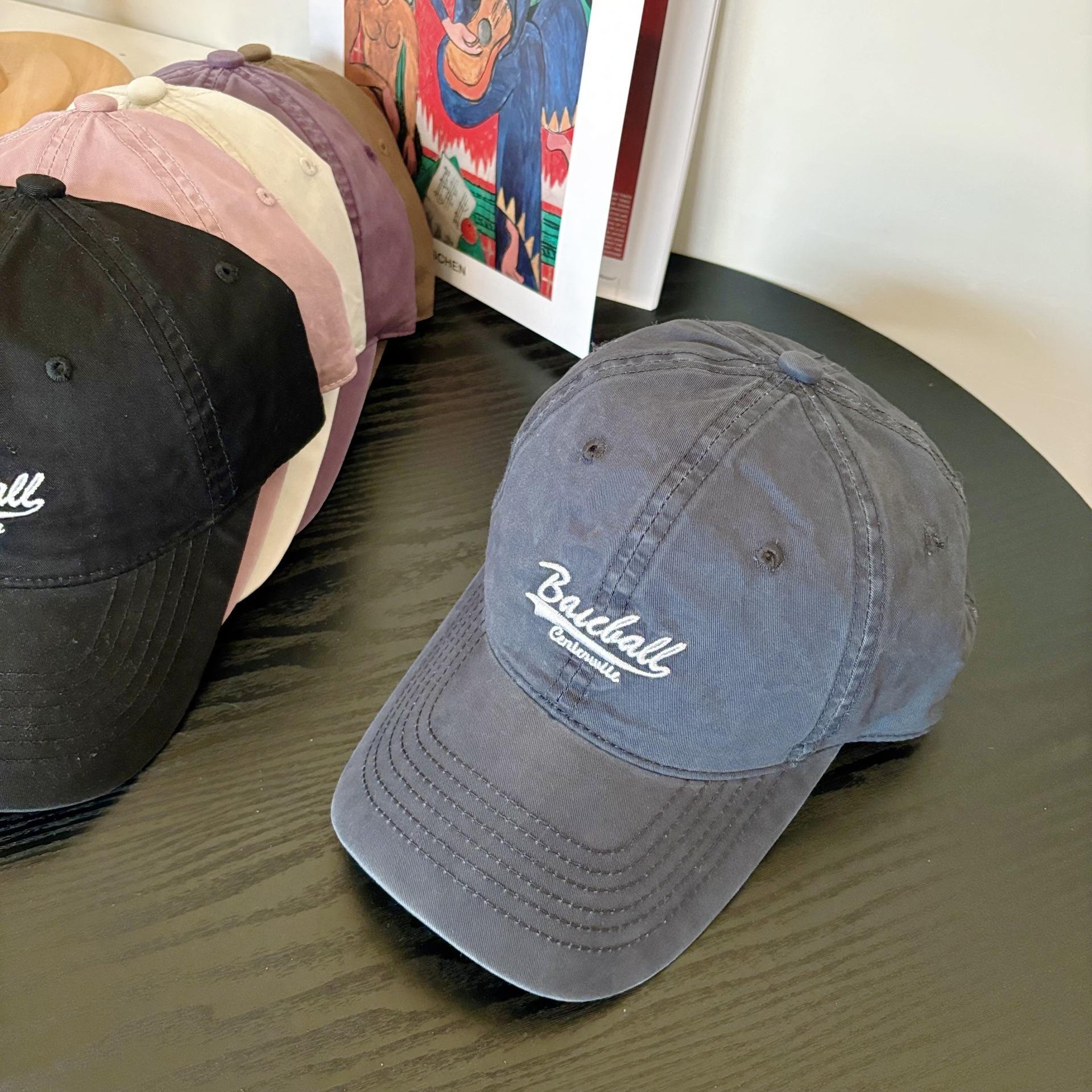 

Японська вишивка літер повсякденна мода універсальна вулична подорож м яка кепка унісекс бейсболка M（56-58cm） Темно-синій