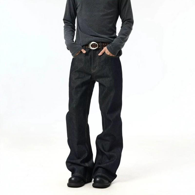 Womens High-Waisted Wide-Leg Straight Cut Denim Jeans Black Washed Cotton Blend Casual Pants