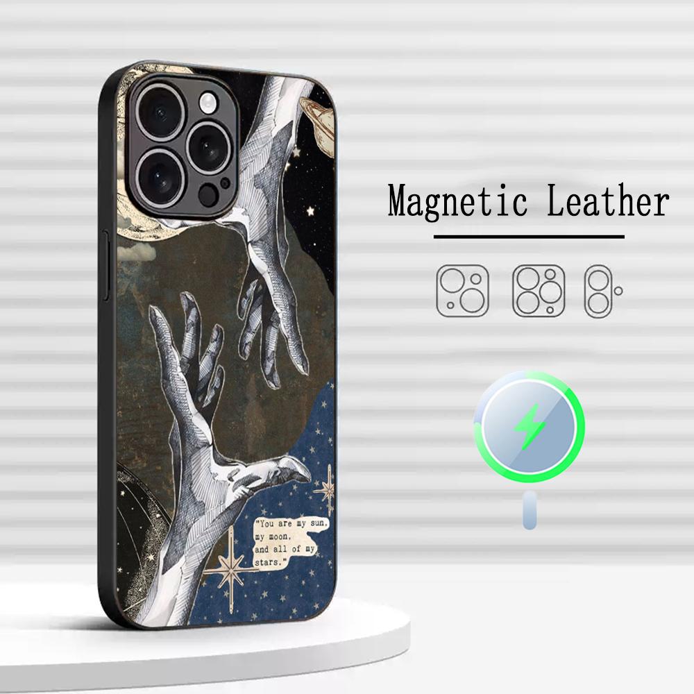 

American retro art painting pattern design Phone Case For iPhone 17 16 15 14 13 12 Plus Pro Max Luxury Magsafe Sheepskin iPhone 16 Pro