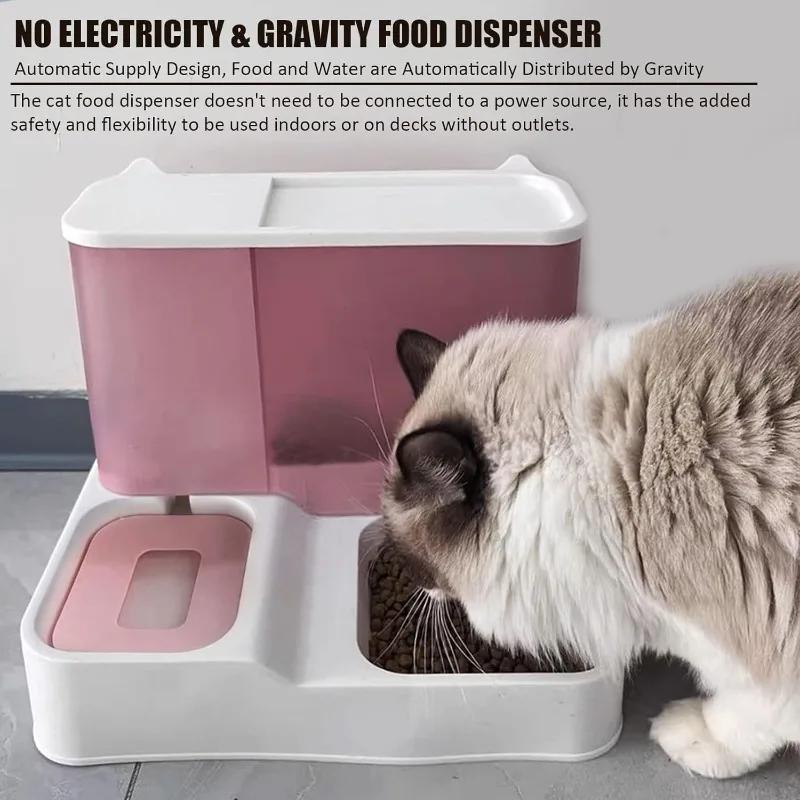Pet Cat Food Automatic Dispenser Large Capacity Drinking Water Bowl Dry and Wet Separation Dog Food Container Cat Accessories