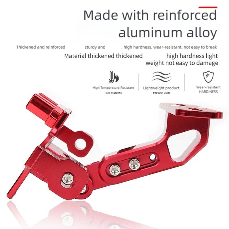 Adjustable Motorcycle License Plate Bracket Holder Integrated LED Light For Night Riding Heavy Duty Aluminum Alloy Frame