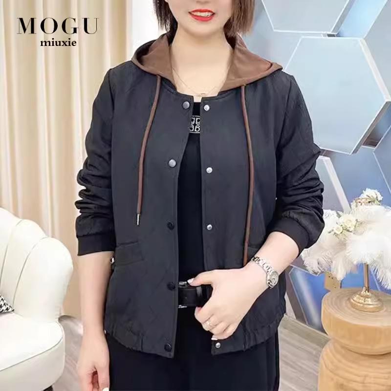 

Мамина хлопковая куртка с капюшоном 2024 года, маленького размера: Осенне-зимний стиль, женское пальто средней длины с толстой подкладкой и плюшевой отделкой для женщин среднего возраста. 2XL (52.5-57.5kg)