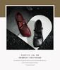 French retro burgundy comfortable flat Mary Jane shoes women's soft leather soft sole one-word buckle with small square head beanie shoes