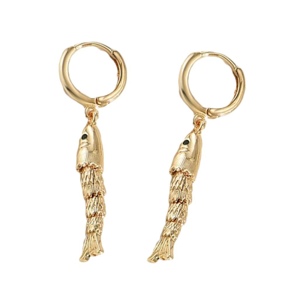 Stylish Fish Earrings Crafted from Premium Copper Unique Ear Rings Accessory Ideal for Ocean Loving Fashion Enthusiasts
