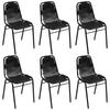 Day and Night - Day and Night Dining Chairs 6 Units Black Genuine Leather
