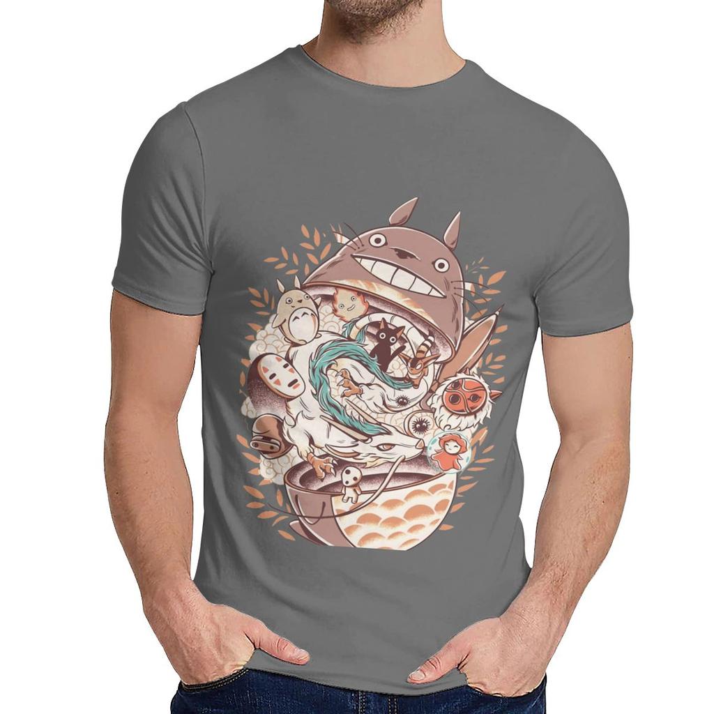 Pure Cotton Ramen Horor Hayao Miyazaki Japanese Anime T Shirt Unisex Unique Design Soft Cotton Fashion