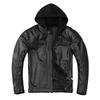 Chinese Size Heavy Motorcycle Jacket Hood Genuine Cowhide Men Leather Jacket Riding Biker Coat Winter Motorbike Jackets Warm Jaquetas