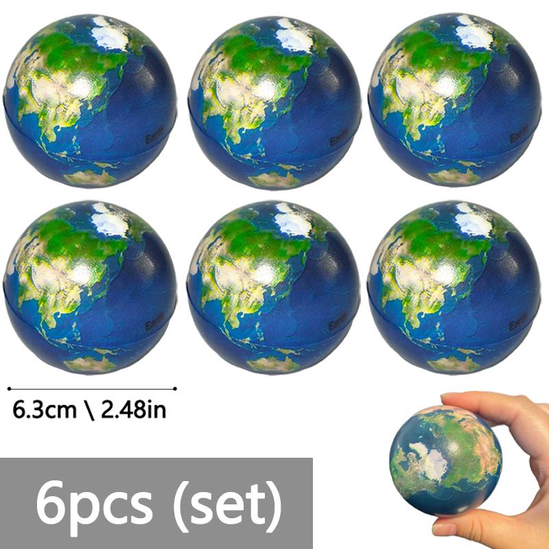 Toys Educational Mini World Earth Stress Balls Toy Foam Planet PU Globe Squeezable Balls Finger Exercise Stress Relief Children