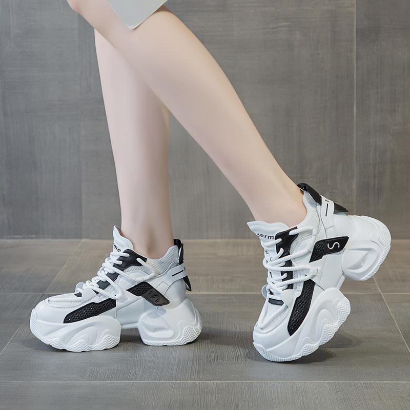 5526 Dad Shoes Women's Spring and Summer New Color Matching Leather Surface Breathable Versatile Sports and Leisure Shoes Women