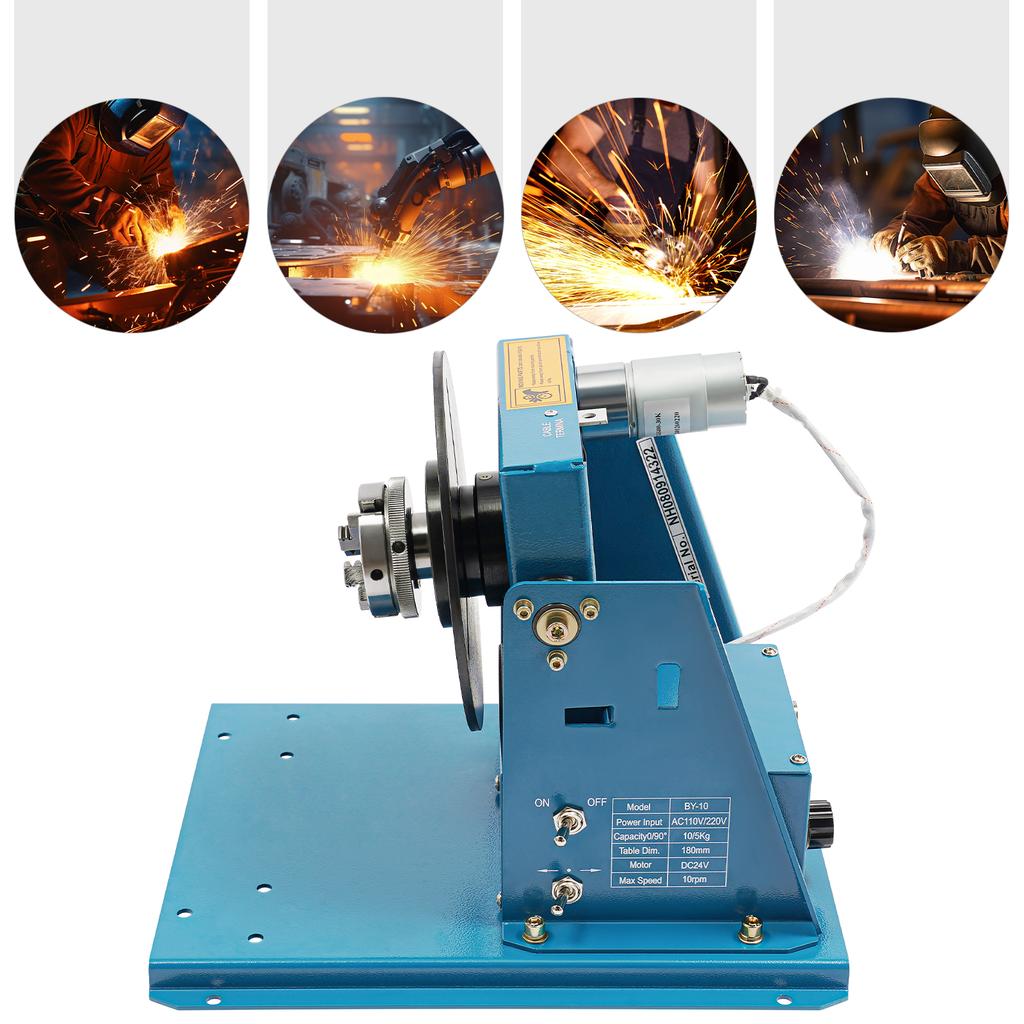 Blue Rotary Welding Positioner Turntable Table,110V Cast Iron Welding Positioning Turntable Table 32*27*28cm for Welding Tasks