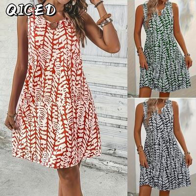 Women's Fashion Summer Spring Sleeveless  V-Neck Casual Dresses