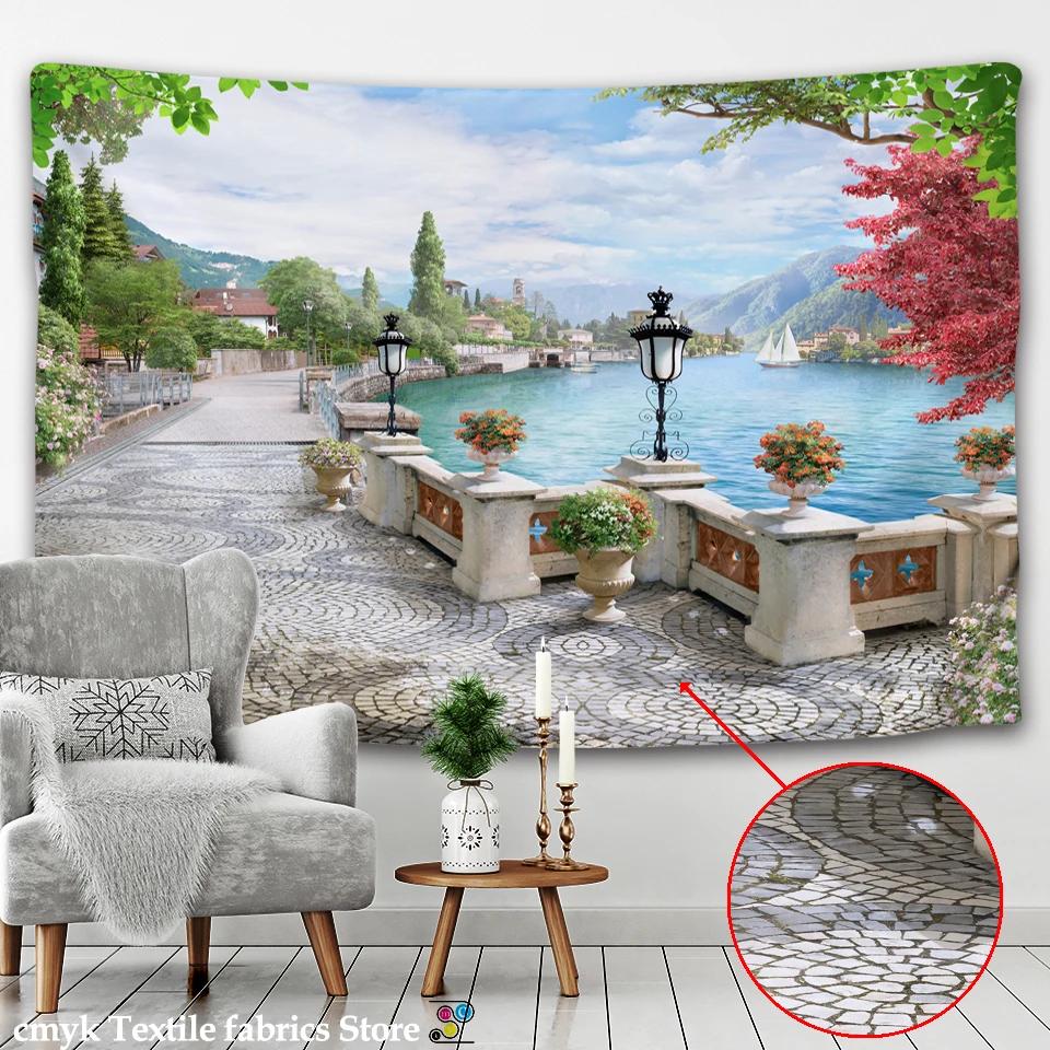 Nordic psychedelic hanging fabric background wall covering home decoration wall blanket tapestry bedroom wall hanging