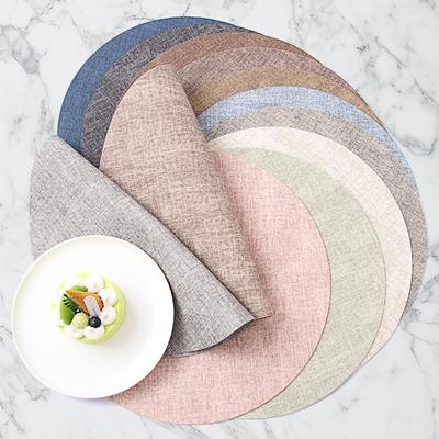 Round PVC Placemat Kitchen Dining Table Mats Steak Pad Anti-scalding Insulation Pads Restaurant Home Decoration