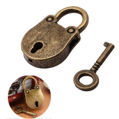 Antigo estilo vintage fechaduras de metal mini cadeado pequena caixa de bagagem chave fechadura cor bronze uso doméstico ferragens decorações