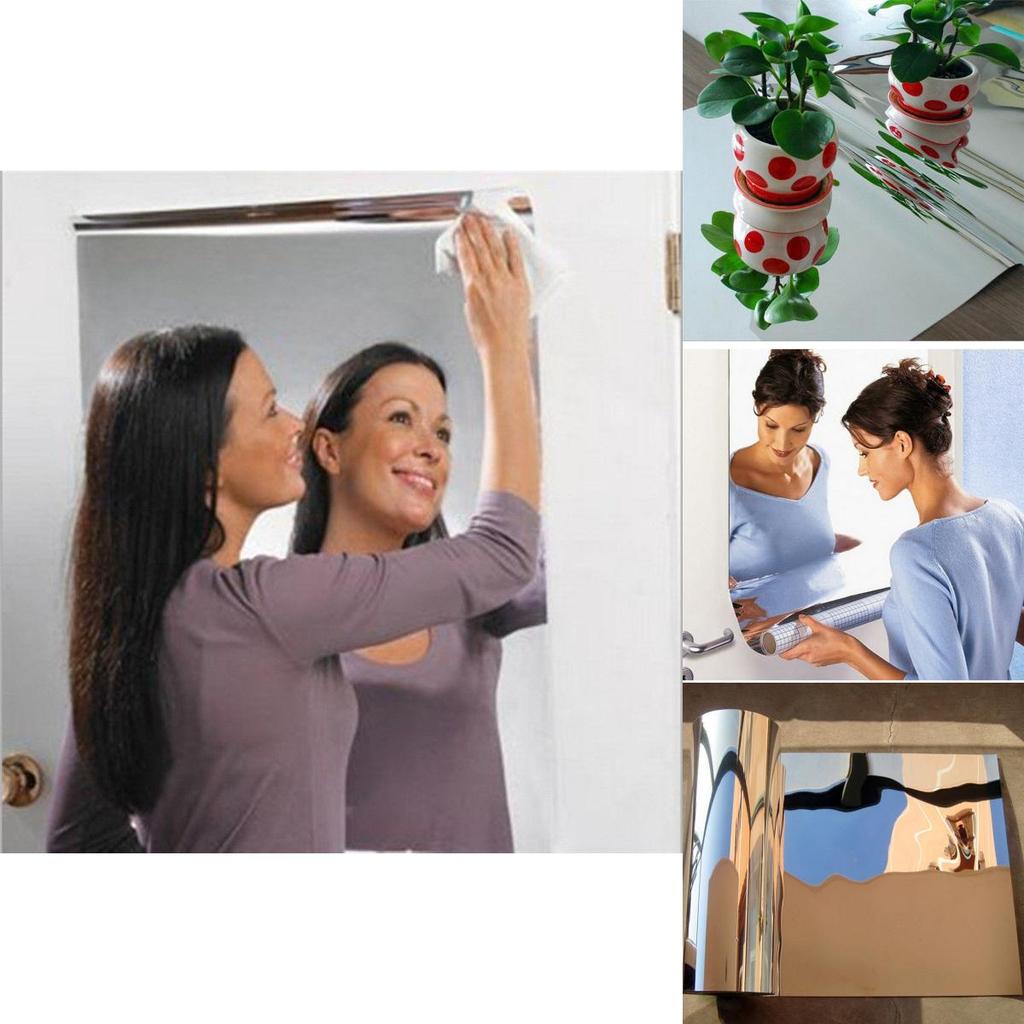 Elegant Reflective Mirror Stickers Self-adhesive Wall Stickers Perfect For Bedrooms