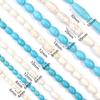 11-55pcs/lot Multiple Size Oval Turquoise Stone Beads Seed Beads Loose Spacer Beads For Jewelry Making DIY Bracelet Necklace