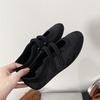 Za Velcro Casual Shoes Women'S Spring Retro Ballet Shoes Mary Jane Red Inner Height-Increasing Flat Shoes