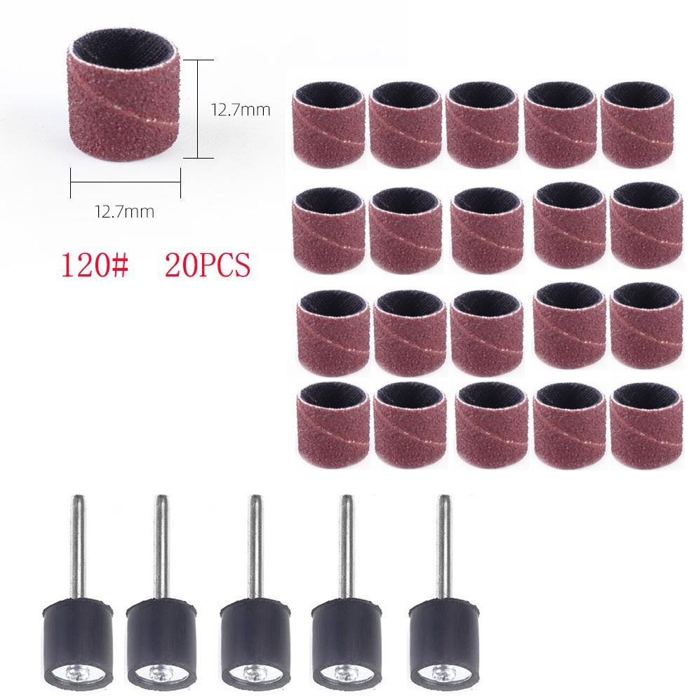 25Pcs Sanding Drum Kit Sanding Drum Ring With Rod Abrasive Rotary Grinding Head 40-320 1/2inch Sandpaper Tools For Woodworking