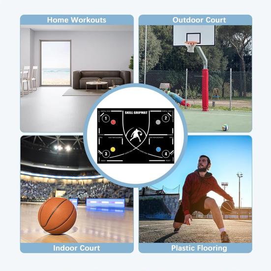 Covoraș portabil pentru jocul de picioare de baschet, anti-alunecare, silențios, la toate nivelurile, agilitate pentru jucători, antrenament cu pași, tampă de podea, echipament de fitness