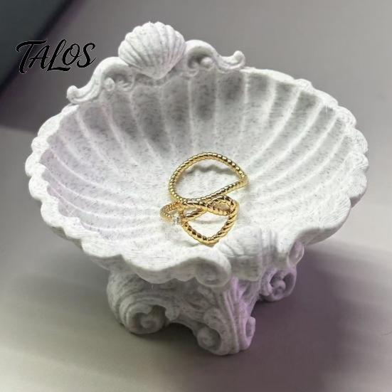 One-piece Molded Tray 3D Printed Shell Jewelry Tray, Decorative Desktop Storage Organizer for Dressing Trinket Dish Table, Opening Rings Earrings And