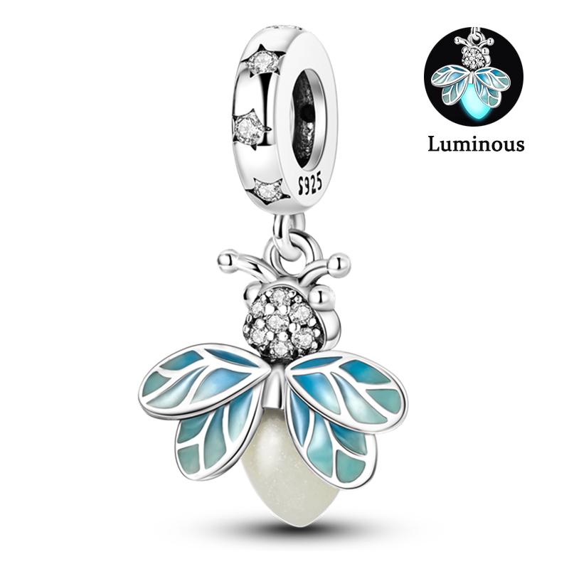 Charm Bead Components Compatible With Pan Copper Metal Firefly Ocean Star Butterfly Glowing Changing Color Trendy Authentic Original Bracelets Do It