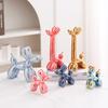 21cm/11cm Creative Gold Silver Balloon Dog Abstract Ceramic Ornament Pet Sculpture Figurine Statue Home Office Decoration Gift