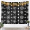 Black & White Crown Tapestry, Ornate Baroque Floral Pattern Print, Wall Hanging for Luxury & Vintage Aesthetic Home Decor