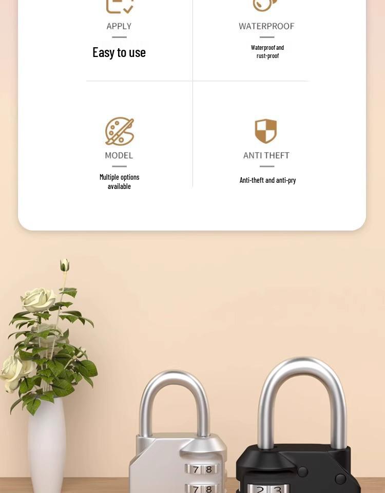 Waterproof Combination Padlock for Home, Outdoor, Suitcase, and Dormitory Lockers