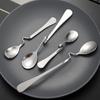 4pcs Stainless Steel Hanging Cup Spoon Curved Handle Teaspoons Coffee Spoon Set  Hotel Restaurant