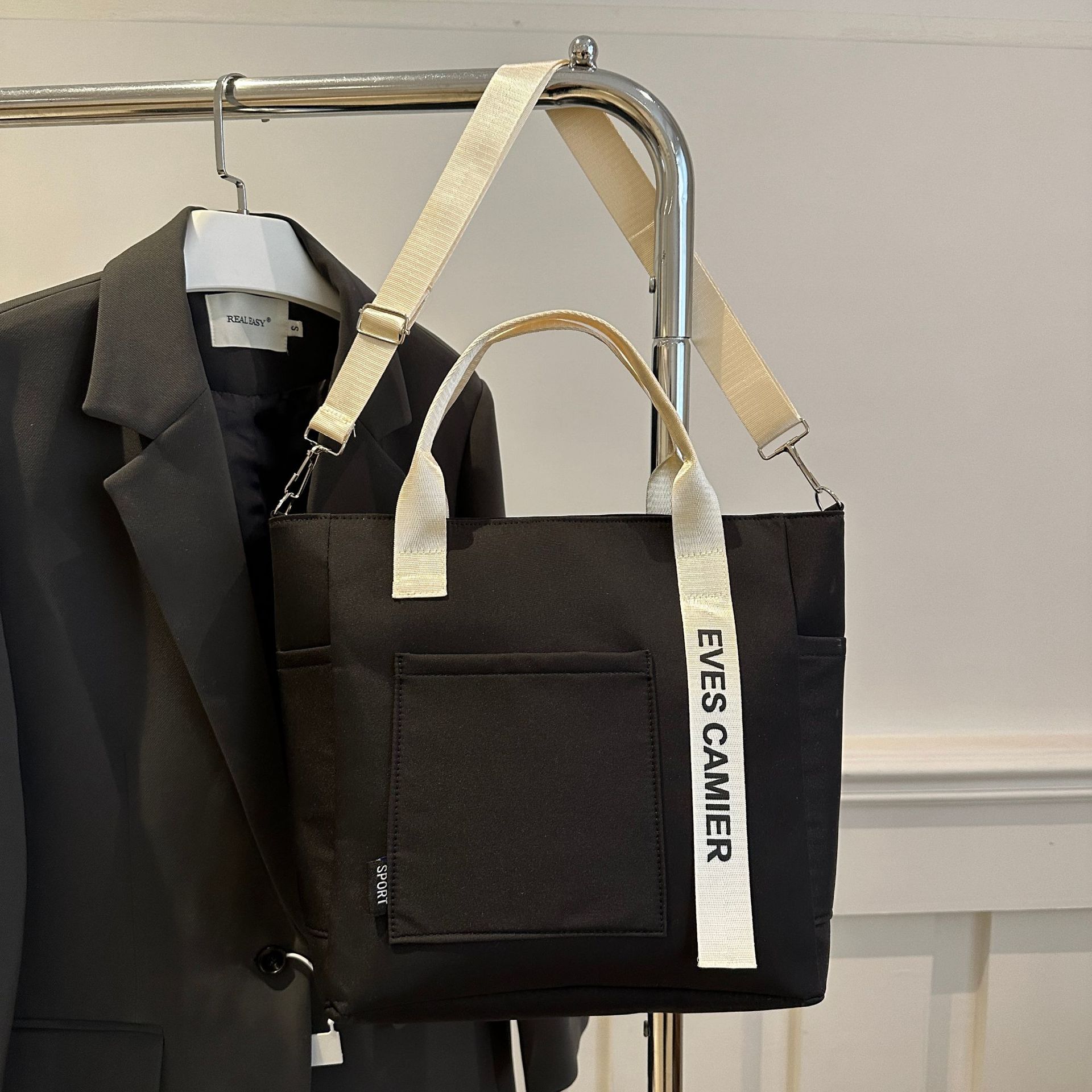 Нейлоновая сумка-тоут женская Campus, студенческая сумка-тоут, школьная сумка, молодежные женские сумки, сумка-мессенджер, водонепроницаемые сумки на плечо и через плечо из Оксфорда чёрный