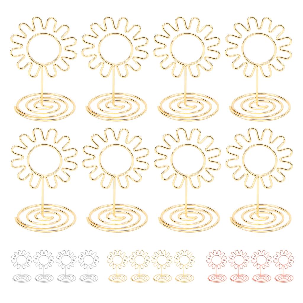 20PCS Wire Table Picture Photo Holder Gold Plated Reusable Table Card Holder for Wedding Ann