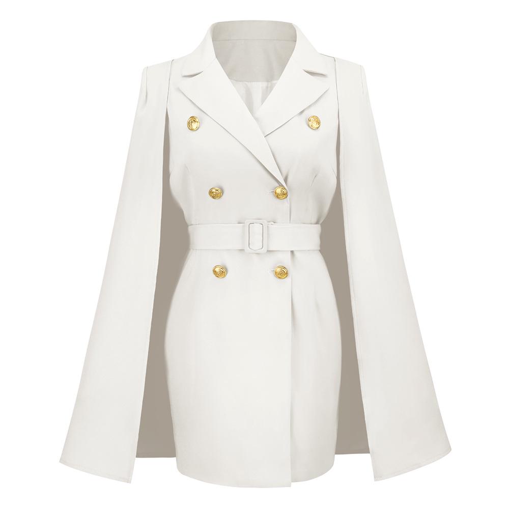 

Новый осенне-зимний тонкий костюм-накидка - европейский и американский стиль Double Extra Large белый