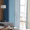 Retro Blue Brown Gradient Fashion Tulle Curtains for Bedroom Hall Decor Chiffon Curtain for Balcony Kitchen Home Drapes