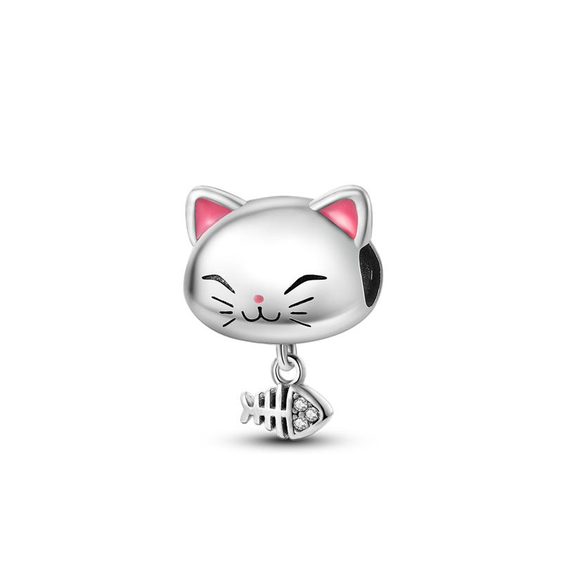 Copper Cute Cat And Dog Paw Print Animal Series Charms Beads Fit Original Fine Braceletsdiy Jewelry Gifts