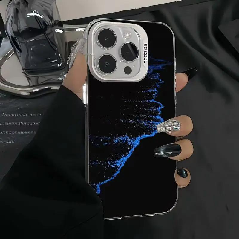 

Blue Waves Coast Silver IMD Phone Case for Poco F6 F5 X5 X6 M6 Pro Mi 14T 13T 12T Pro 14 13 12 11 Lite 5G NE Laser Cover For Xiaomi 12 (12X)