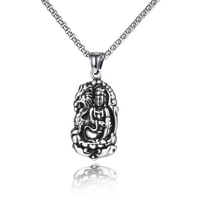 Accessories, Buddha Pendant Necklace, Vintage Faith Titanium Steel Chain Men'S Necklace