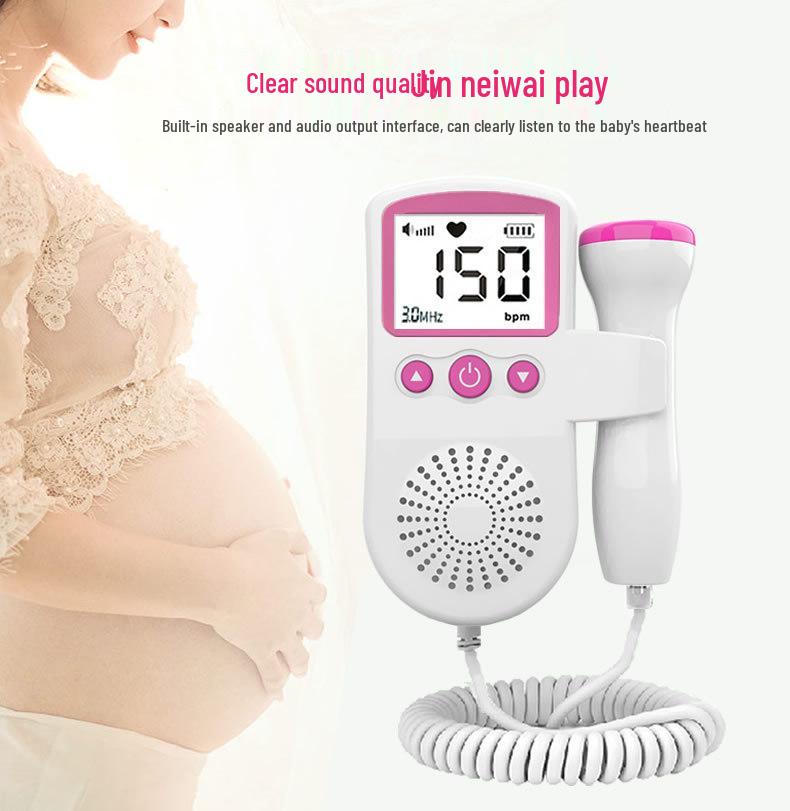 Fetal Heart Rate and Movement Monitor Doppler - Pregnancy Heartbeat Detector