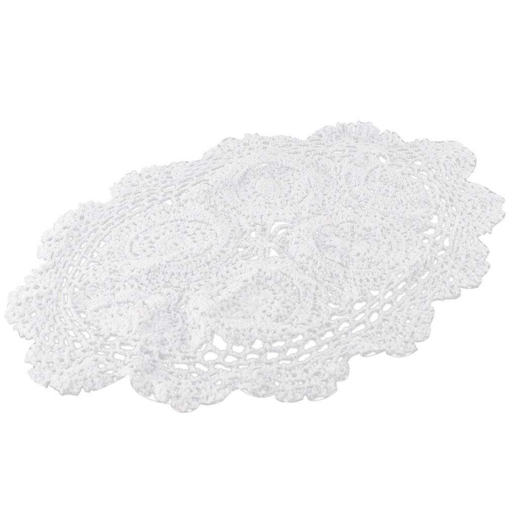 Placemat Home Decoration Oval Vintage Hand Crochet Cotton Lace Doilies