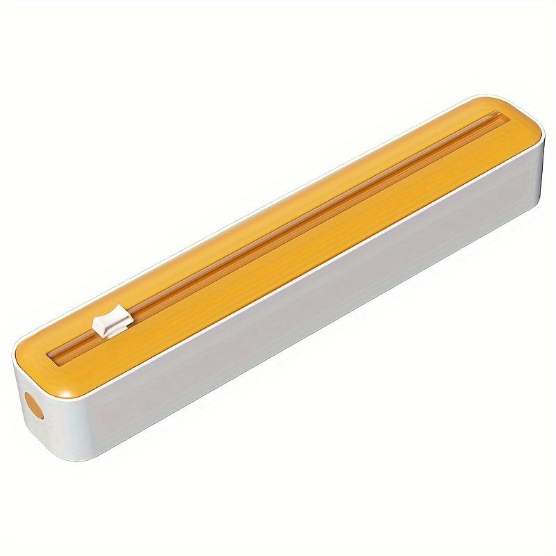 1pc Plastic Cling Film Dispenser Cutter Saran Wrap Dispenser Aluminum Foil Slider Cutter Saran Wrap Organizer Kitchen Tools