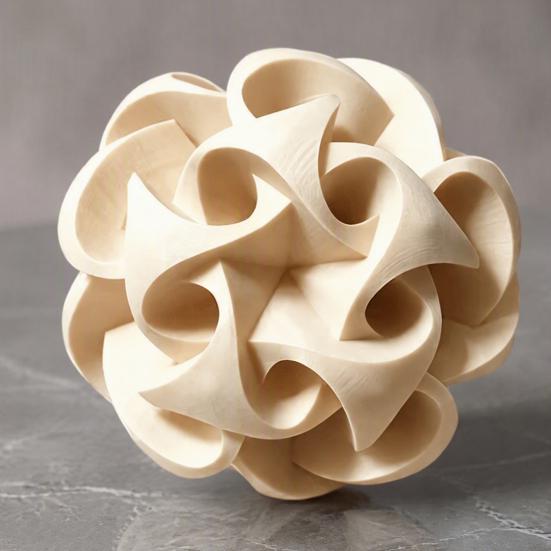 Fine Craftsmanship Desk Decor 3D Printed Geometric Hollow Sphere Sculpture, Abstract Twisted Flower Personalized Decorative Gifts Ball Ornament,