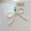 Unique Keyring Decoration with Bead Bowknot Heart Decorative Keychain for Bag
