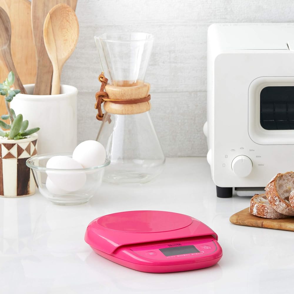 Tanita Kitchen Scale, Digital, 3kg Capacity, 1g Increments, Pink, KD-313 PK (Made in Japan)